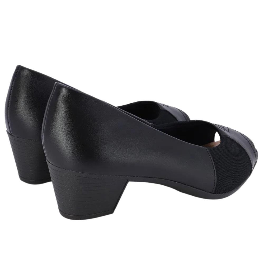 Peep Toe Feminino Usaflex Ac3220001 Salto Bloco Preto 3