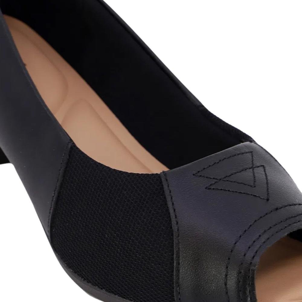 Peep Toe Feminino Usaflex Ac3220001 Salto Bloco Preto 4