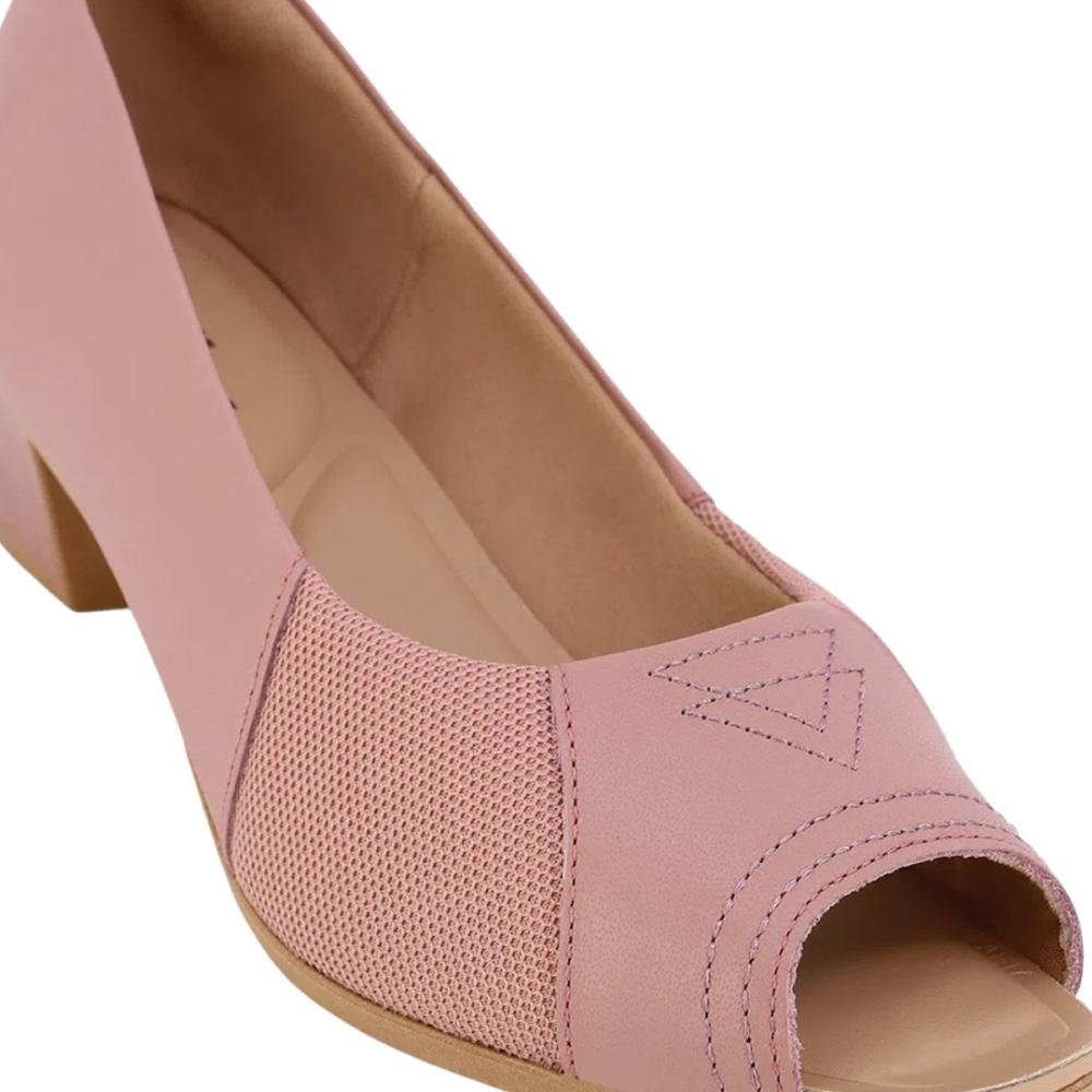 Peep Toe Feminino Usaflex Ac3220004 Salto Bloco Rosa 4