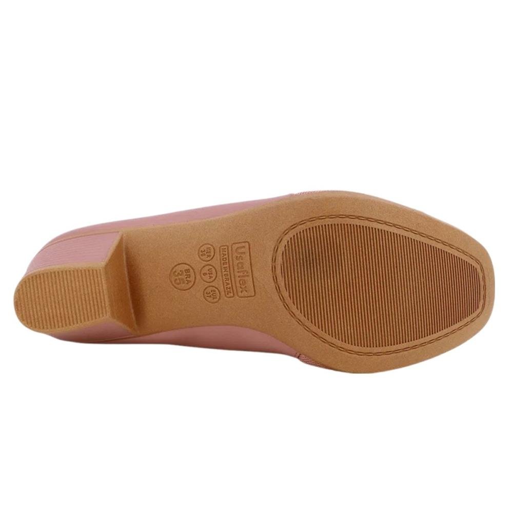 Peep Toe Feminino Usaflex Ac3220004 Salto Bloco Rosa 5