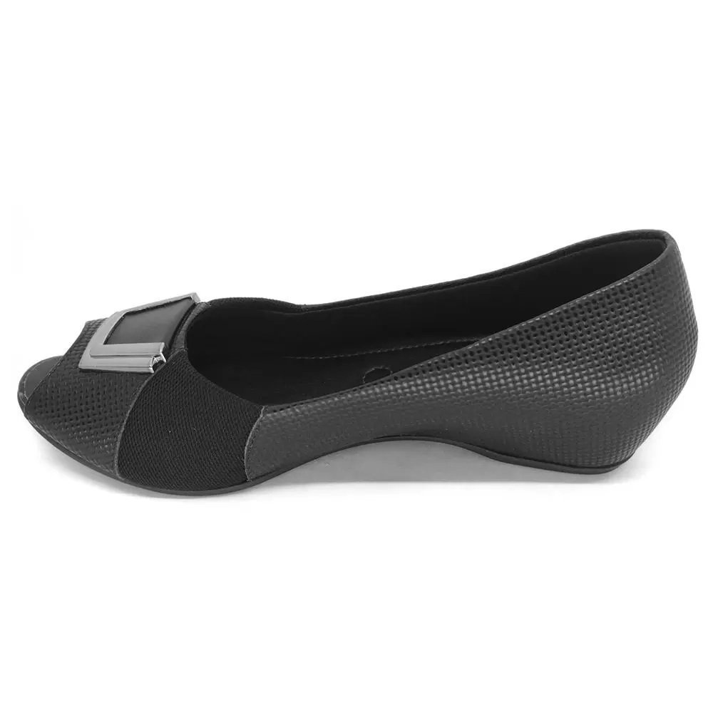 Peep Toe Feminino Usaflex N2289031 Tresse Preto 2