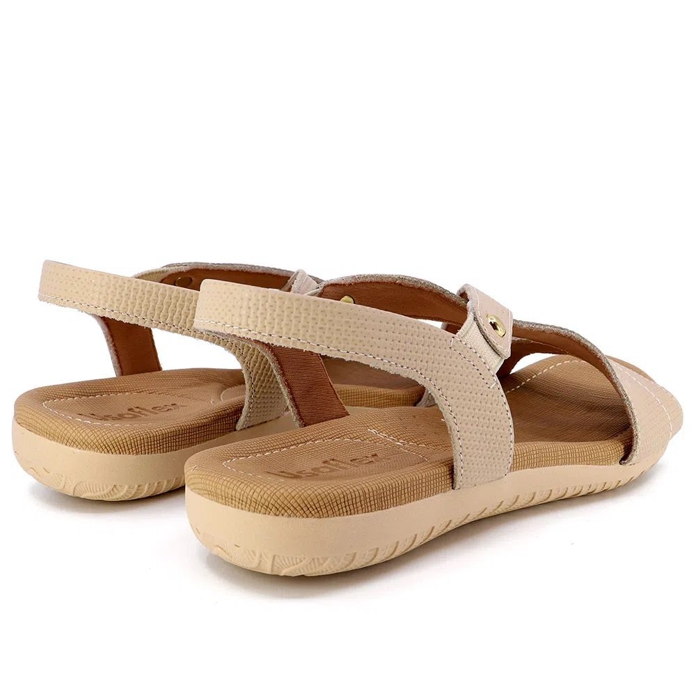 Sandália Feminina Usaflex R1804142 Rasteira Bege 3