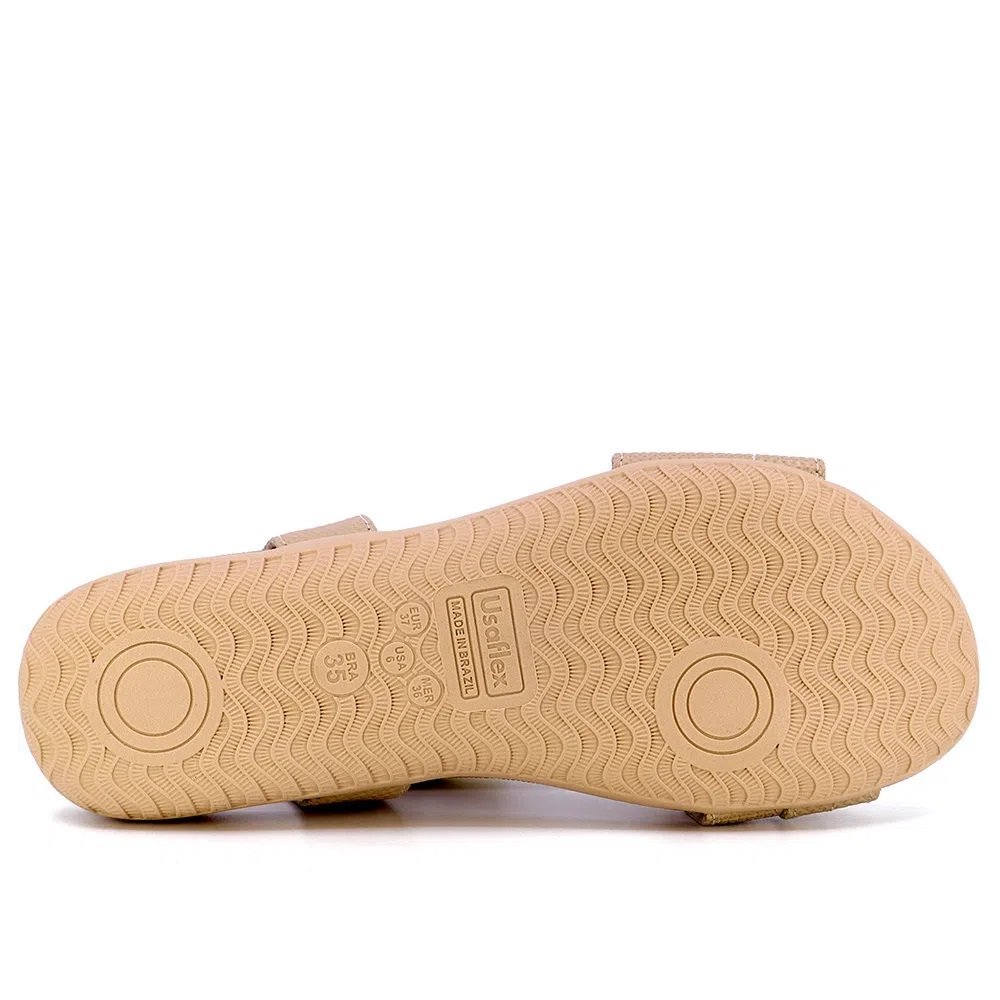 Sandália Feminina Usaflex R1804142 Rasteira Bege 4