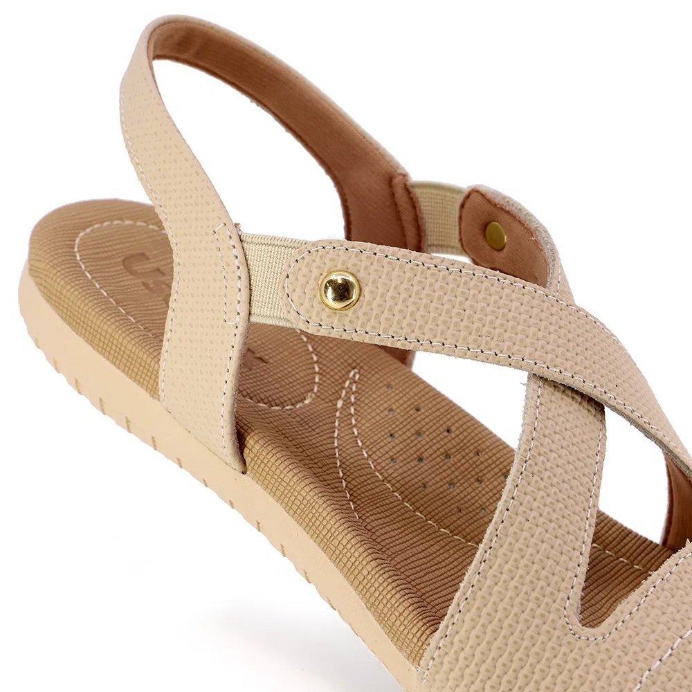 Sandália Feminina Usaflex R1804142 Rasteira Bege 5