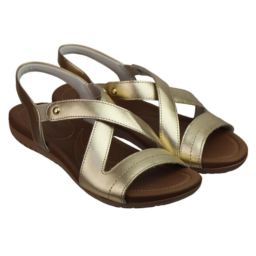 Sandália Feminina Usaflex R1804086 Rasteira Dourado 3