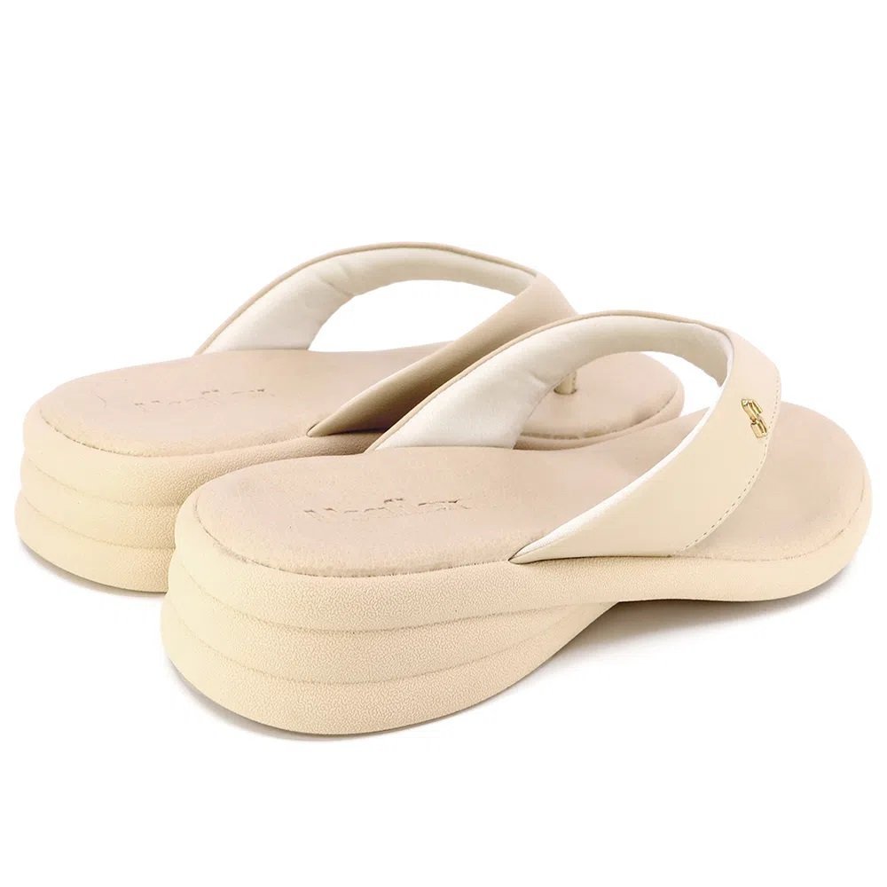 Chinelo Feminino Usaflex Ak1505003 Salto Anabela Bege 3