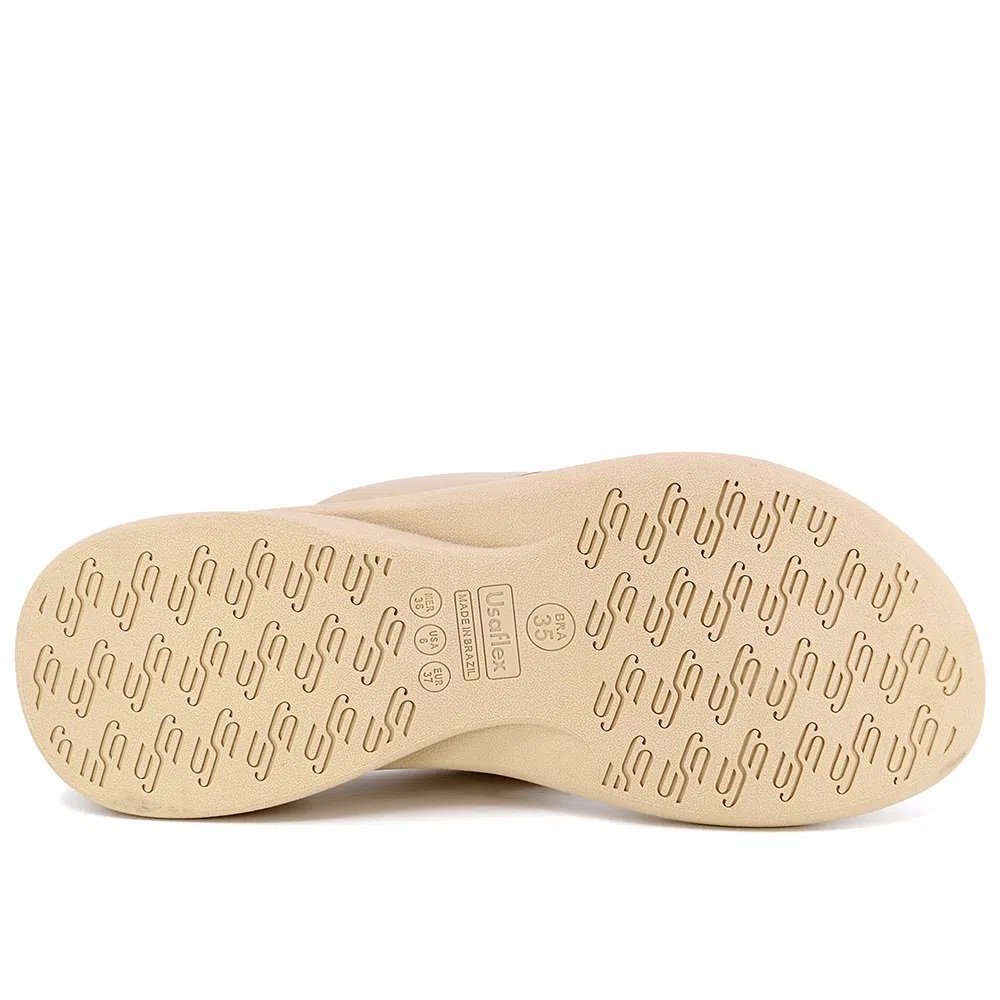 Chinelo Feminino Usaflex Ak1505003 Salto Anabela Bege 4
