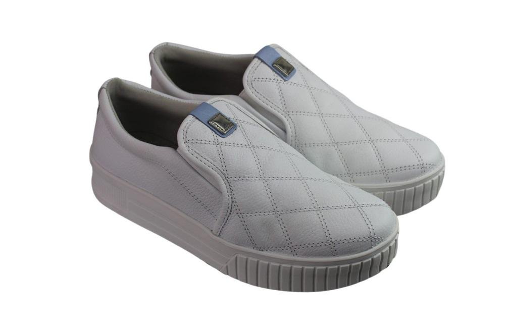 Tênis Feminino Pegada 212513-01 Burnished Branco/Azul 2
