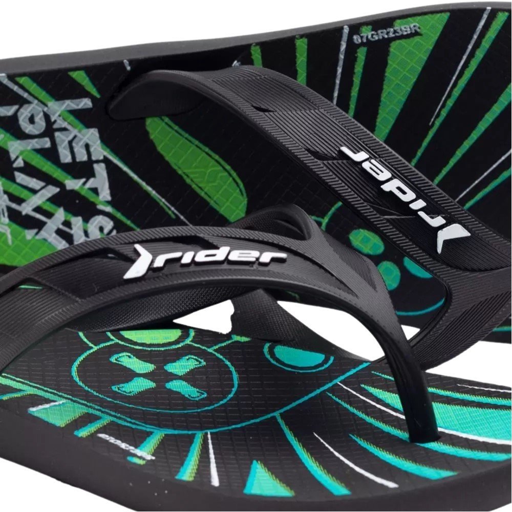 Chinelo Infantil Menino Grendene 11768 Rider Street Joy Preto/Verde 3