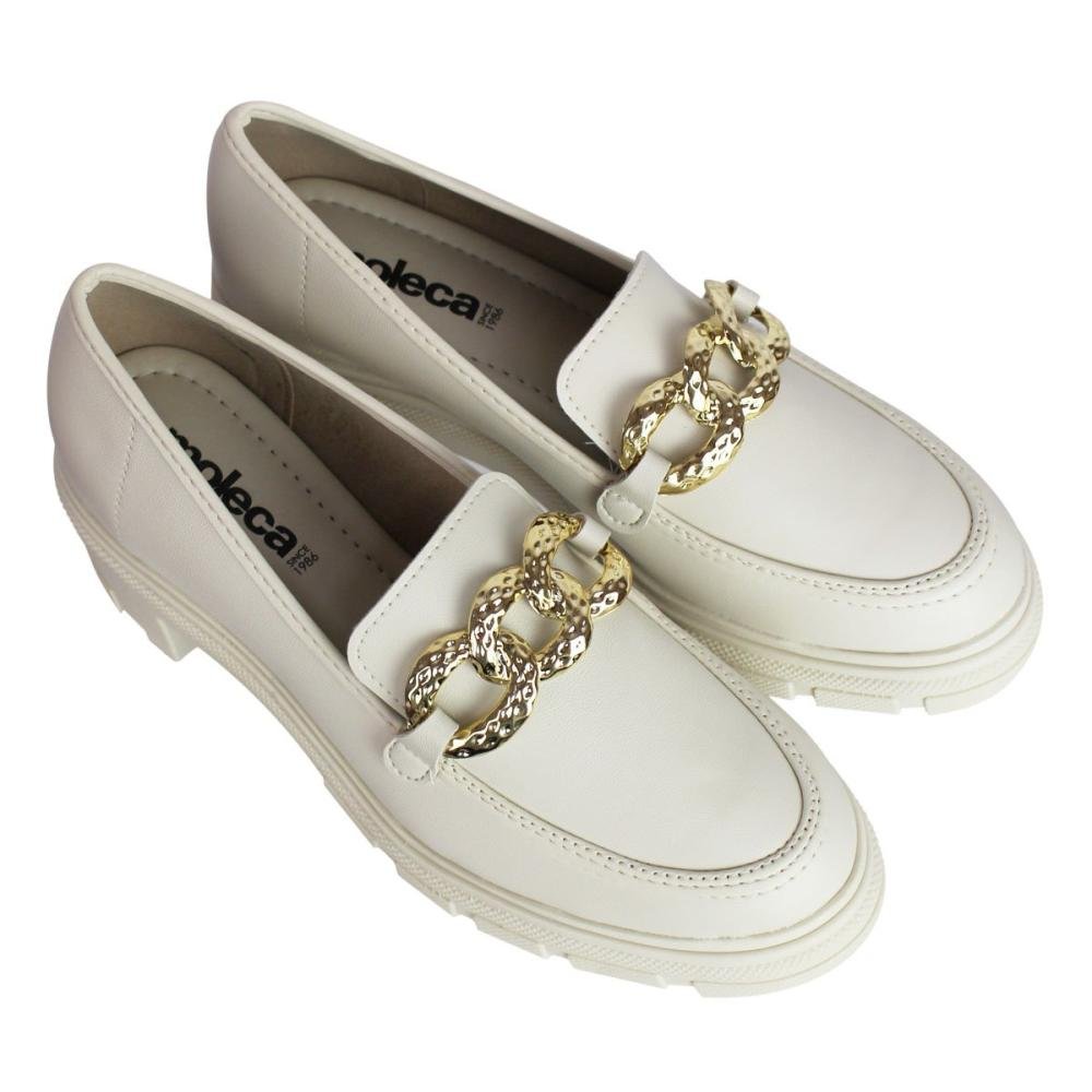 Mocassim Feminino Moleca 5777.101 Napa Turim Branco 6