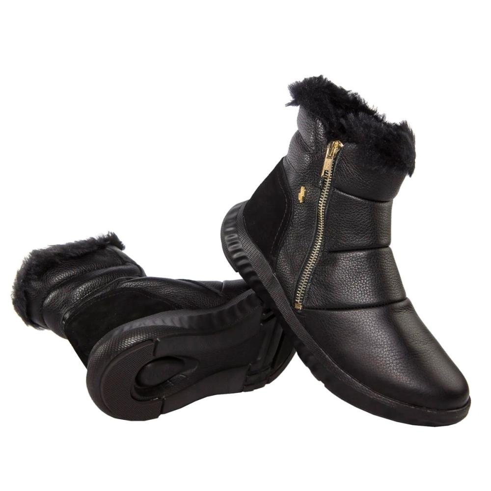 Tênis Feminino Usaflex Ah3509002  Couro Preto 2