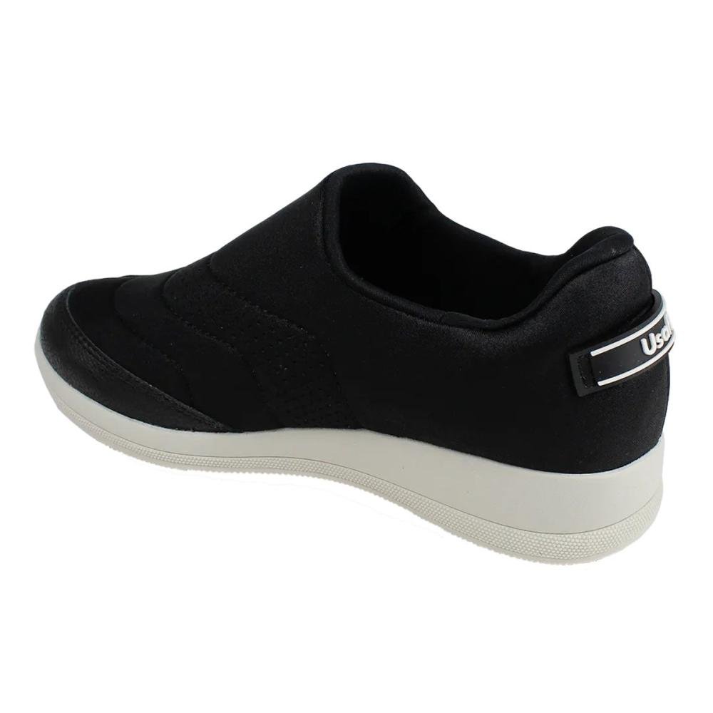 Tênis Feminino Usaflex Aj1201001 Elastano Preto 2