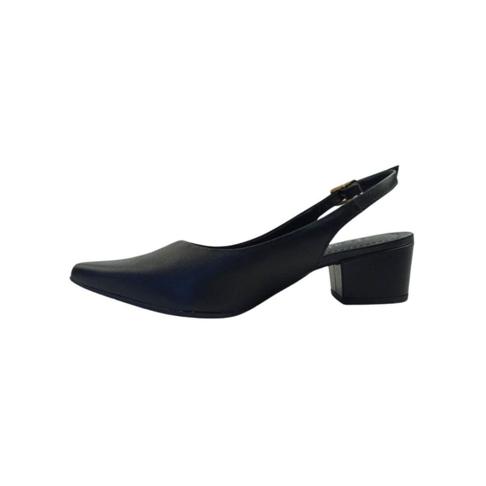 Sapato Feminino Usaflex Am33001001 Slingback Couro Preto Preto 2
