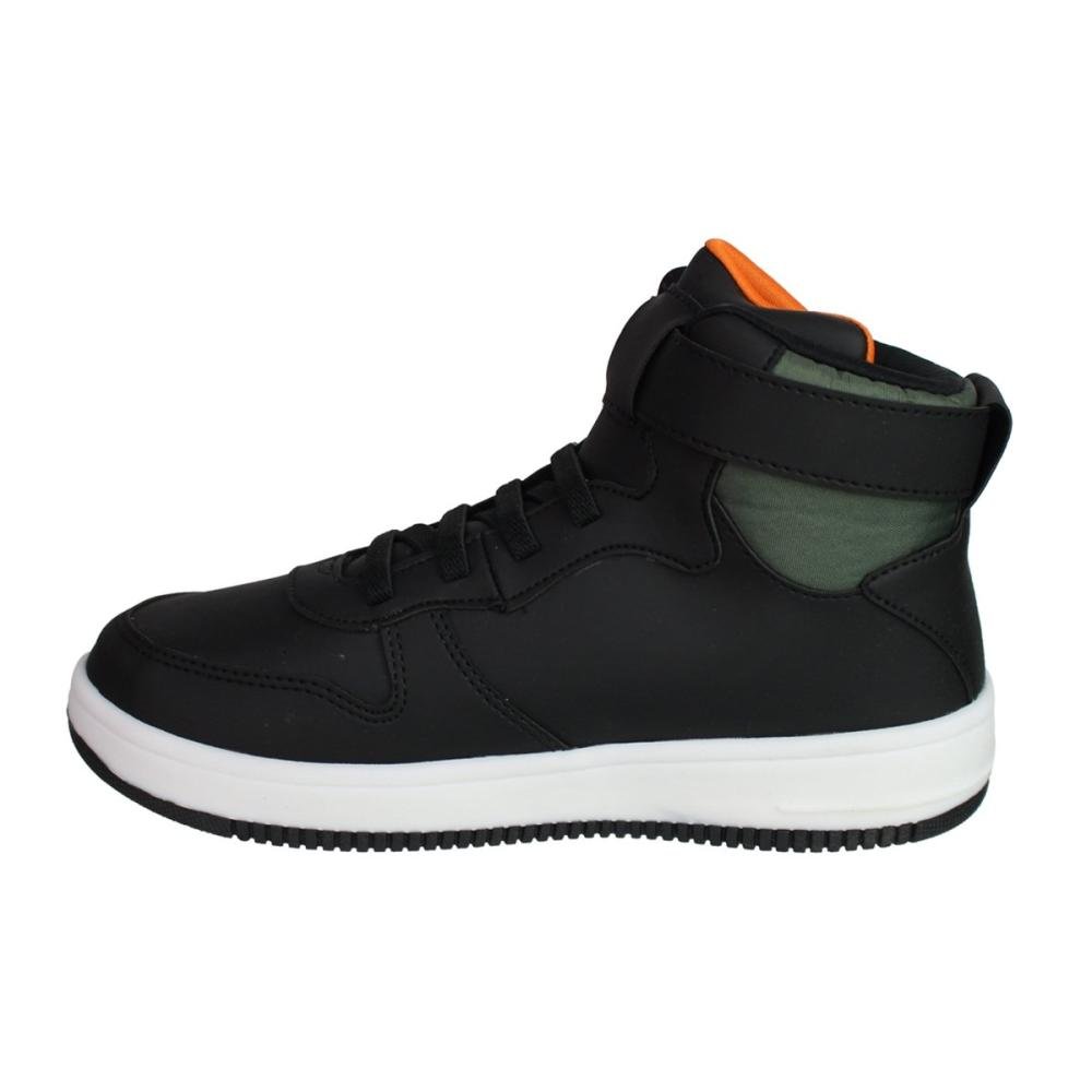 Tênis Infantil Menino Ortopé Bliss Teen Boot - Cano Alto - Couro Preto - Antiderrapante