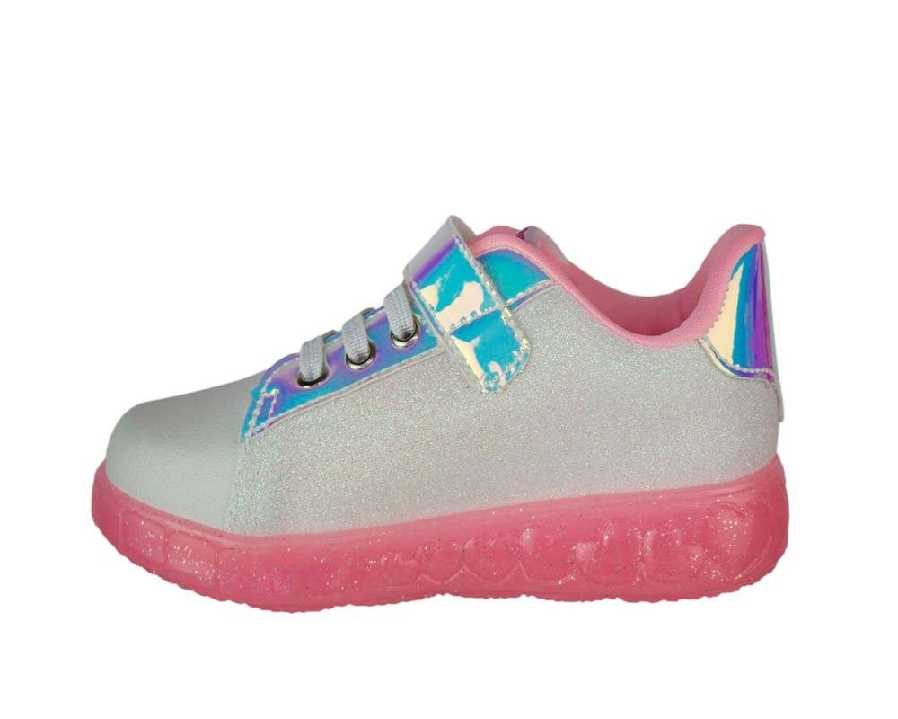 Tênis Infantil Menina Pampili Sneaker Luz 670.021 Branco 3