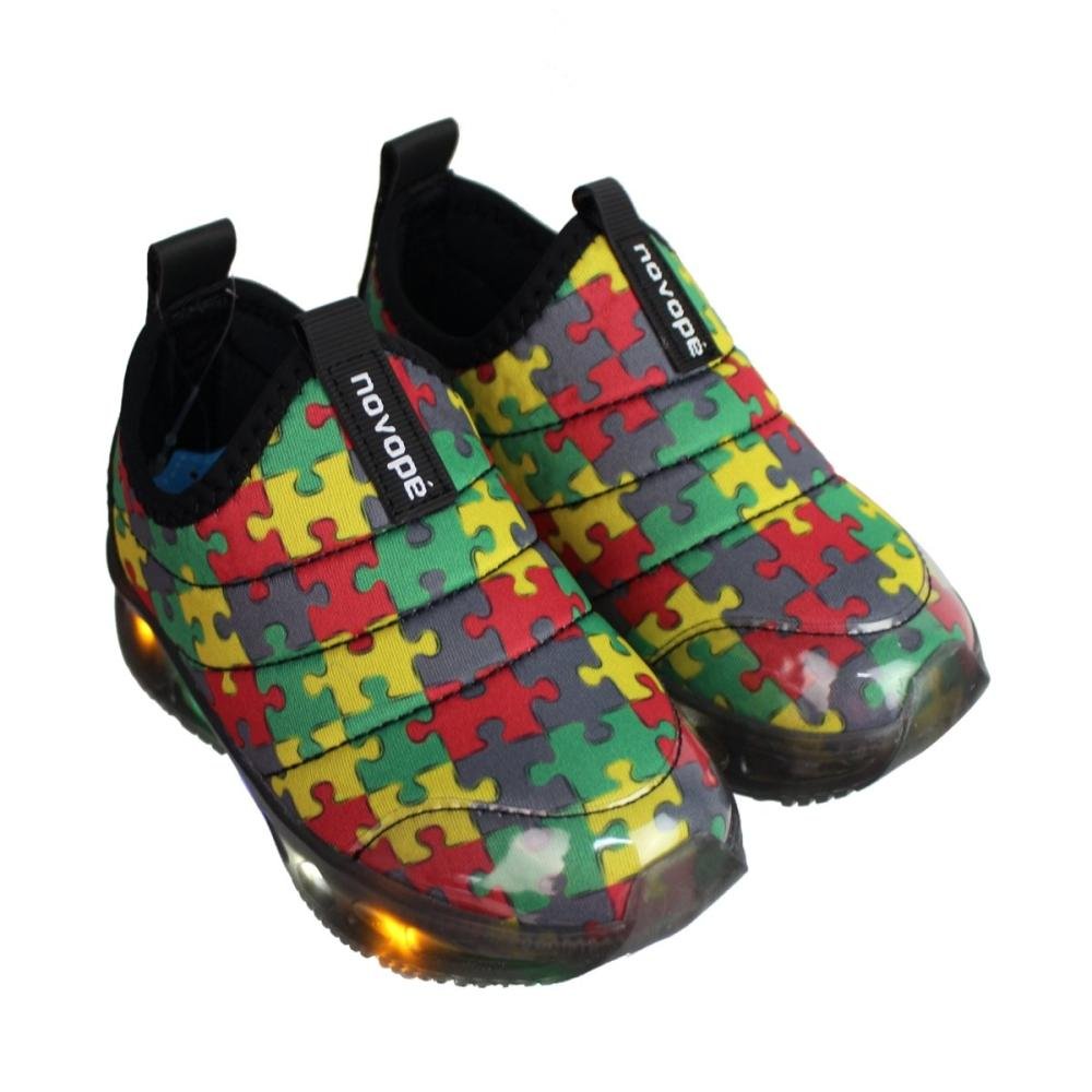 Tênis Infantil Menino Novopé 30001250 Com Led Multicores 4