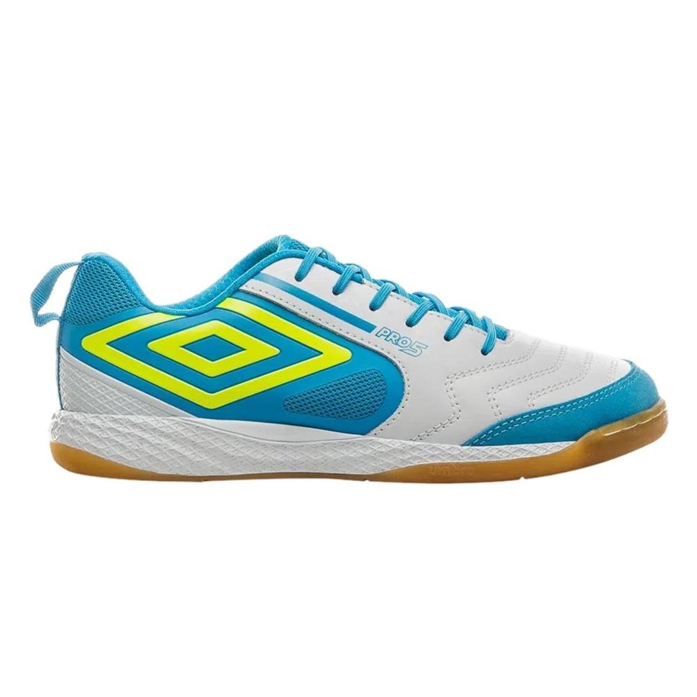 Chuteira Tênis Masculino Futsal Umbro 1117027 Indoor Pro 5 Bump Branco/Verde 6