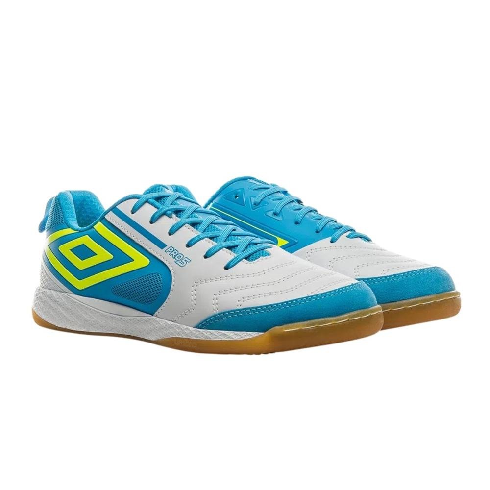 Chuteira Tênis Masculino Futsal Umbro 1117027 Indoor Pro 5 Bump Branco/Verde 2