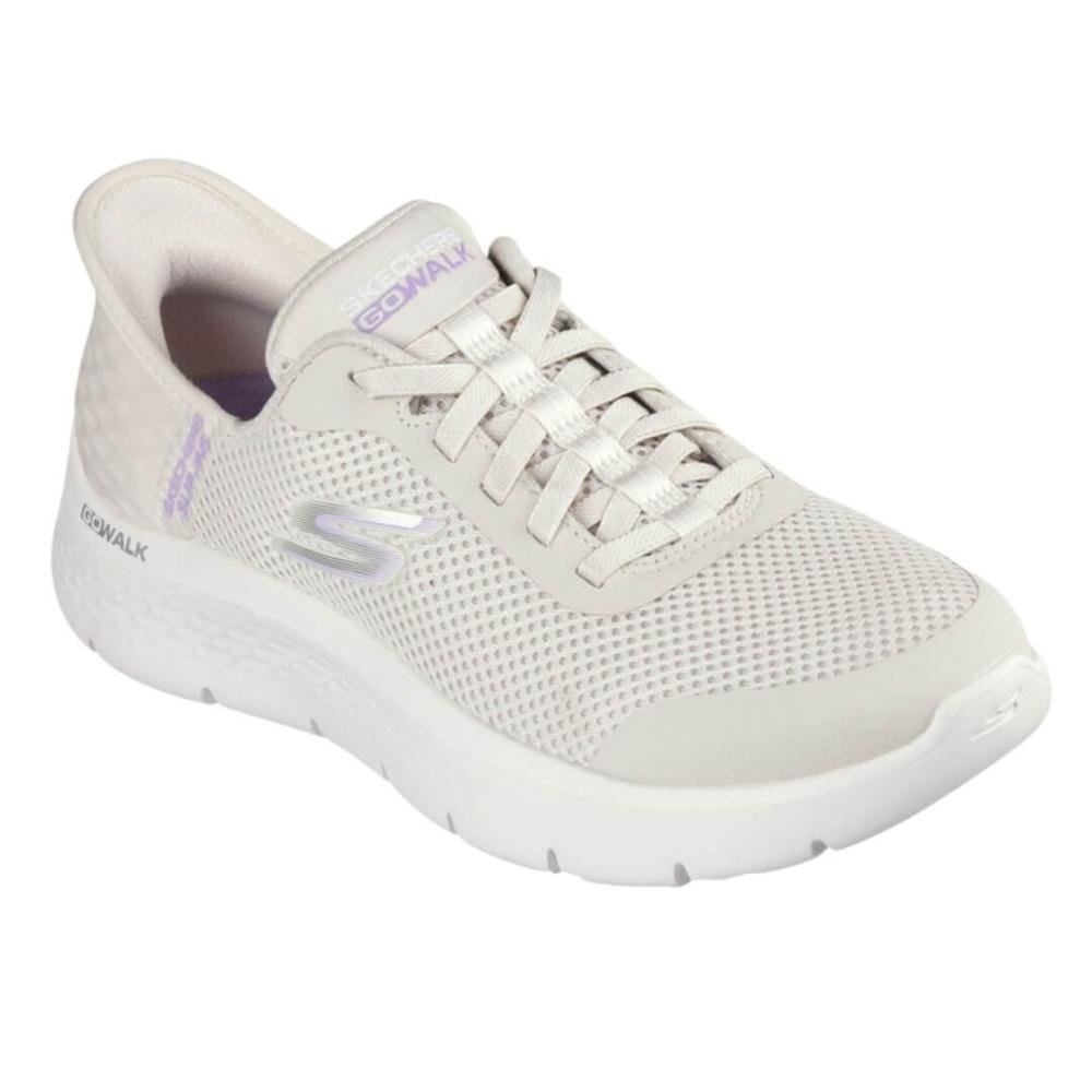 Tênis Feminino Skechers  124836/Of  Slip Ins Go Walk Bege 3