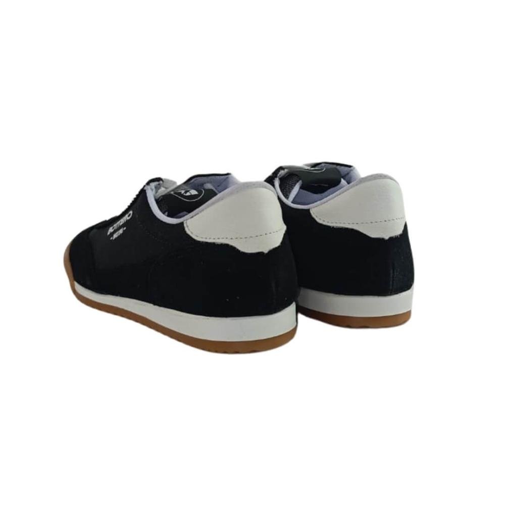 Tênis Feminino Bottero 370802_1 Camurça Napa Preto Preto/Branco 2