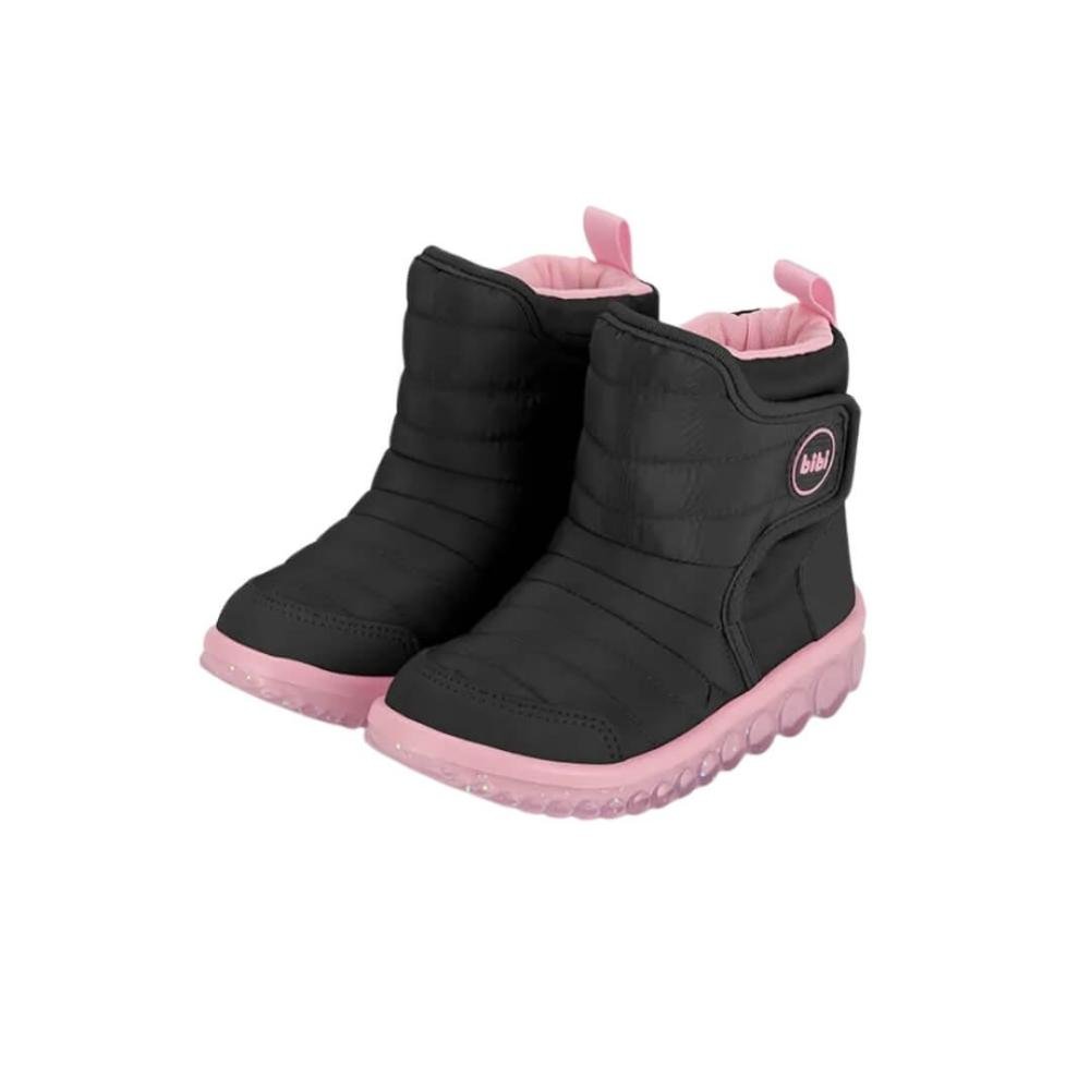 Bota Infantil Menina Bibi  1155345 Roller 2.0 Drop Preta Preto/Rosa Claro 2