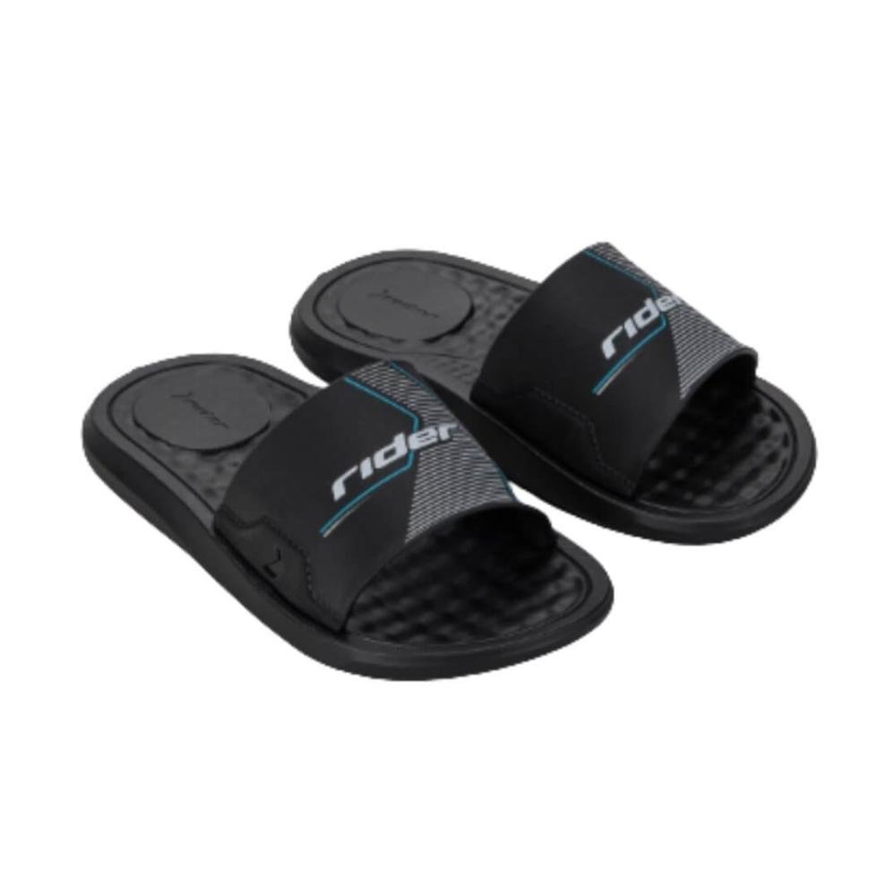 Chinelo Menino Grendene 12223 Slide Step Rider Preto Preto/Azul 2