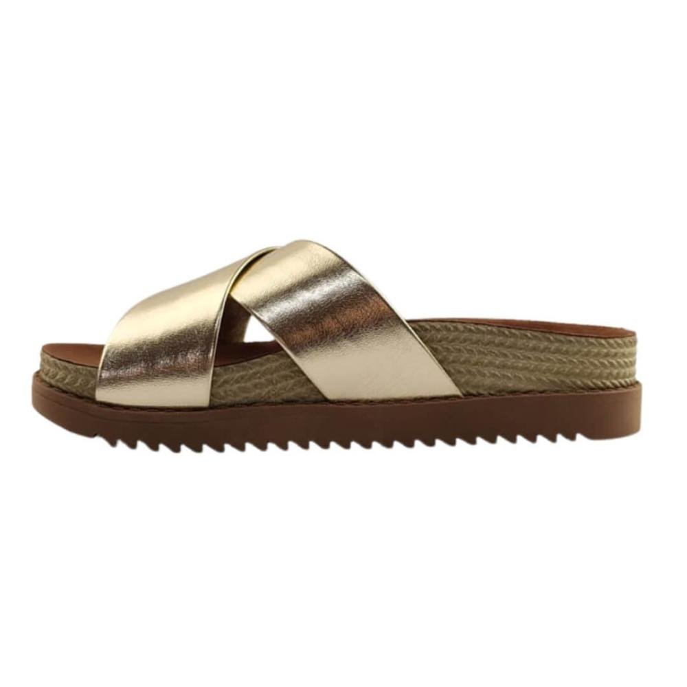 Sandália Feminina Moleca 5500.215 Brilho Itália Dourado 2