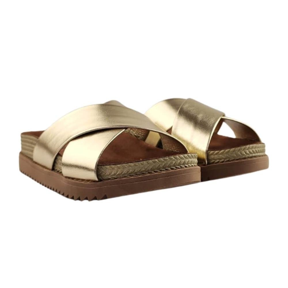 Sandália Feminina Moleca 5500.215 Brilho Itália Dourado 3