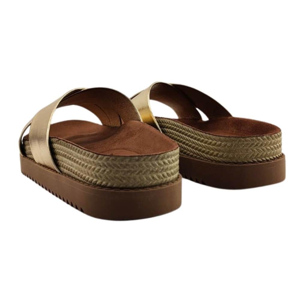 Sandália Feminina Moleca 5500.215 Brilho Itália Dourado 4