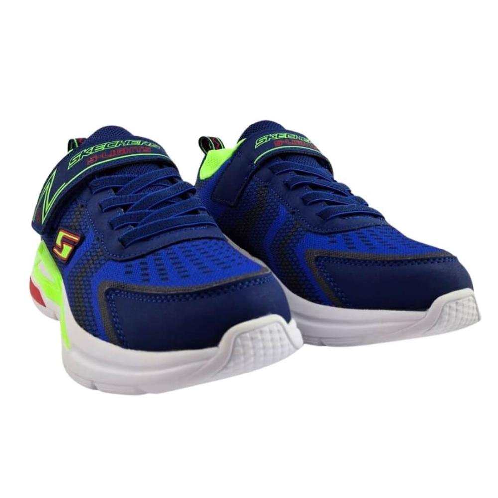 Tênis Infantil Menino Skechers Com Luzes 401660l/Nvlm Tri Namics Azul/Verde 4
