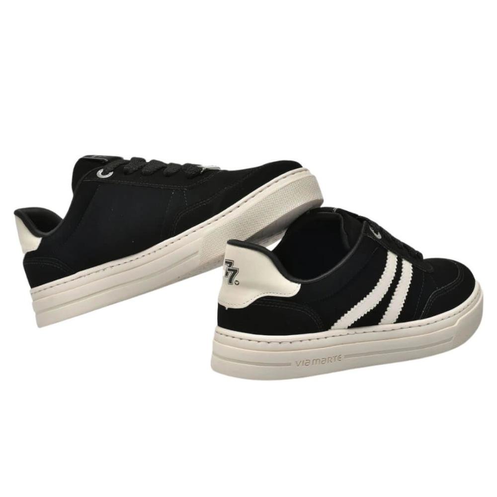 Tênis Feminino Via Marte 281-001-02 Nobuk Preto Marfim Preto 2
