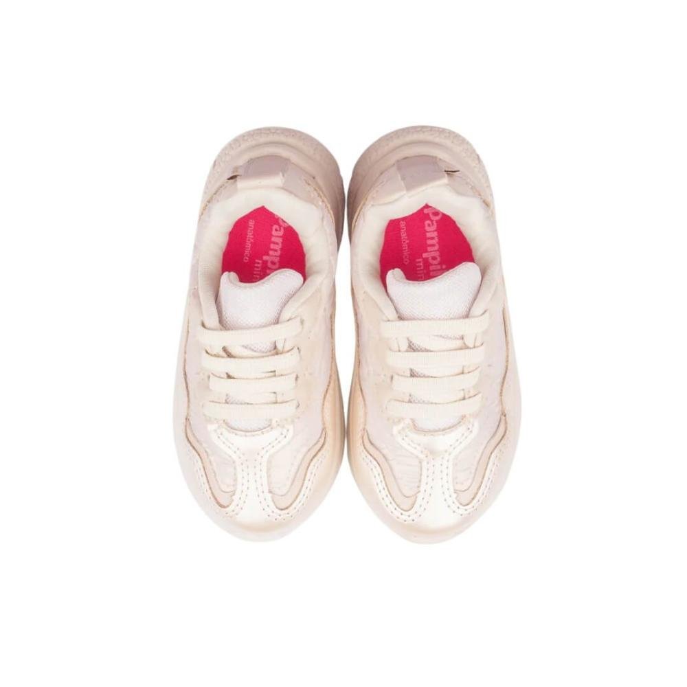 Tênis Infantil Menina Pampili 745.018 Mini Soft Perolado Bege 3