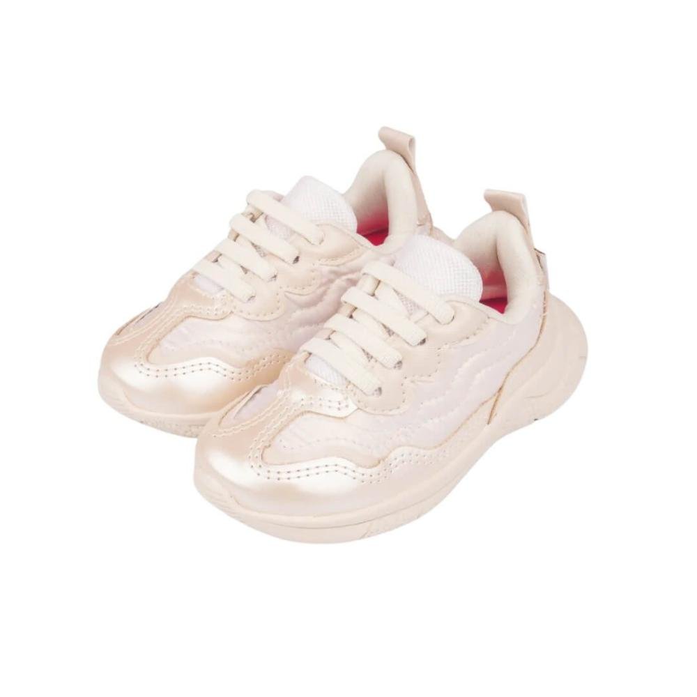 Tênis Infantil Menina Pampili 745.018 Mini Soft Perolado Bege 4