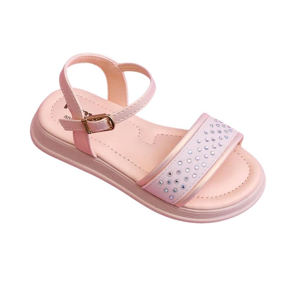 Sandália Infantil Menina Pampili 702.056.000 Sand Flower Brilho Nude Bege 4