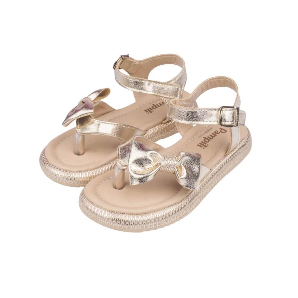Sandália Infantil Menina Pampili 742.027.000 Cora Flatform Dourada Dourado 4