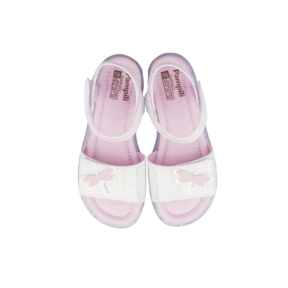 Sandália Infantil Menina Pampili 697.056.000 Led Lulli Libélula  Branco/Branco 4