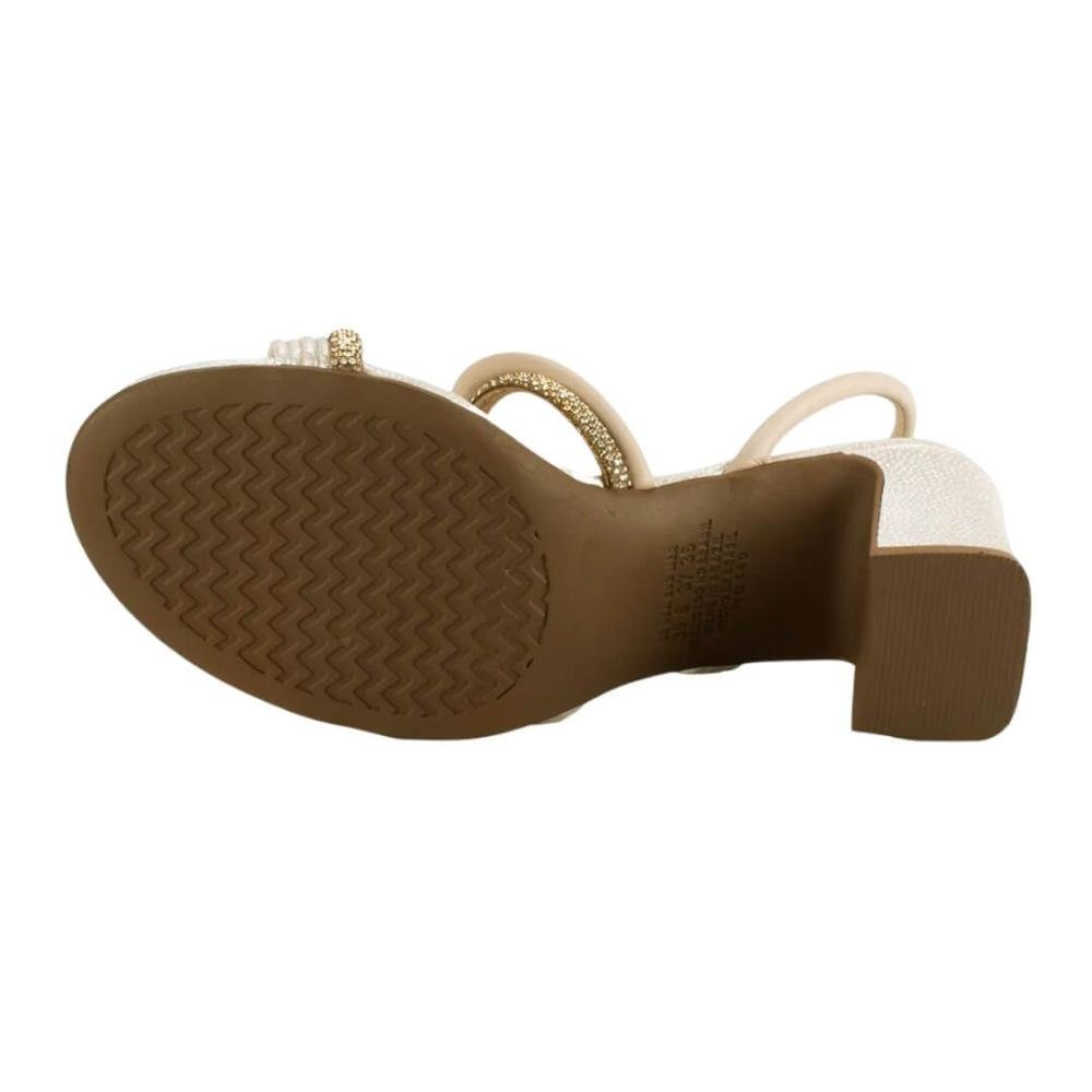 Sandália Feminina Mississipi Mc415  De Salto Bloco Bege Bege 4