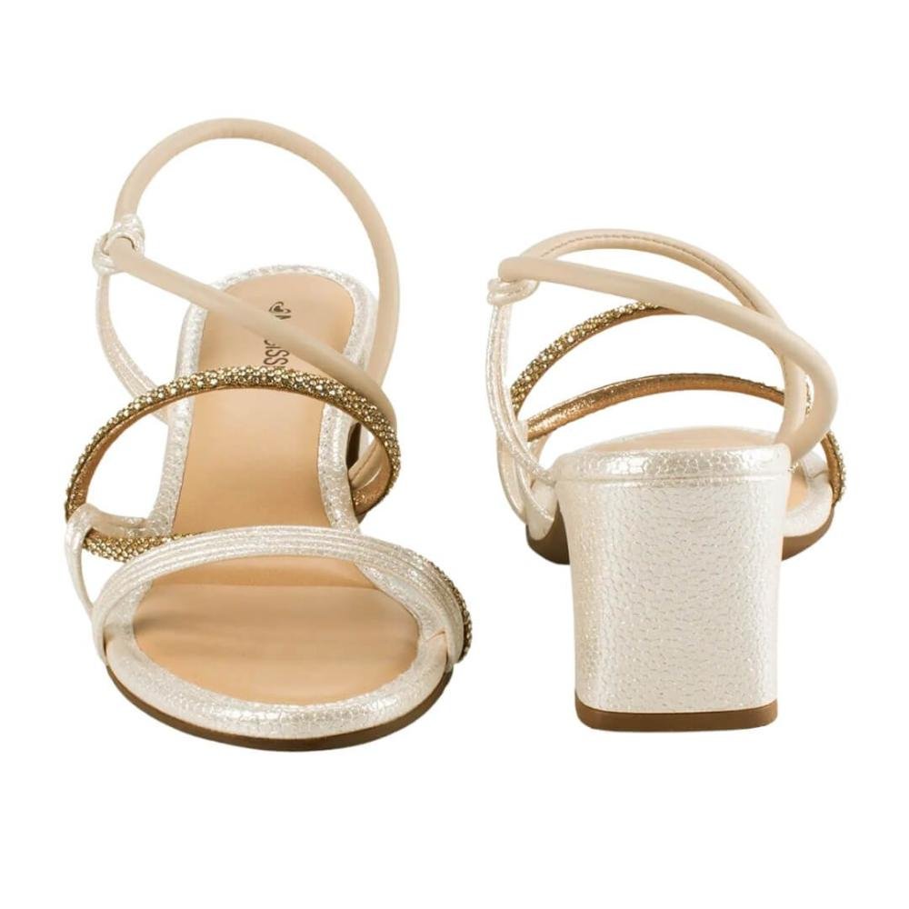 Sandália Feminina Mississipi Mc415  De Salto Bloco Bege Bege 6