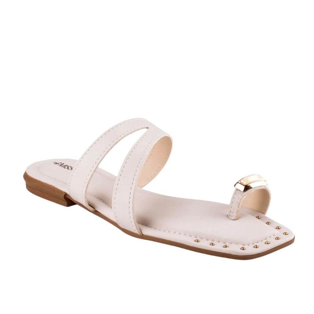 Sandália Feminina Rasteira Mississipi Mf321 Rives Branco 2