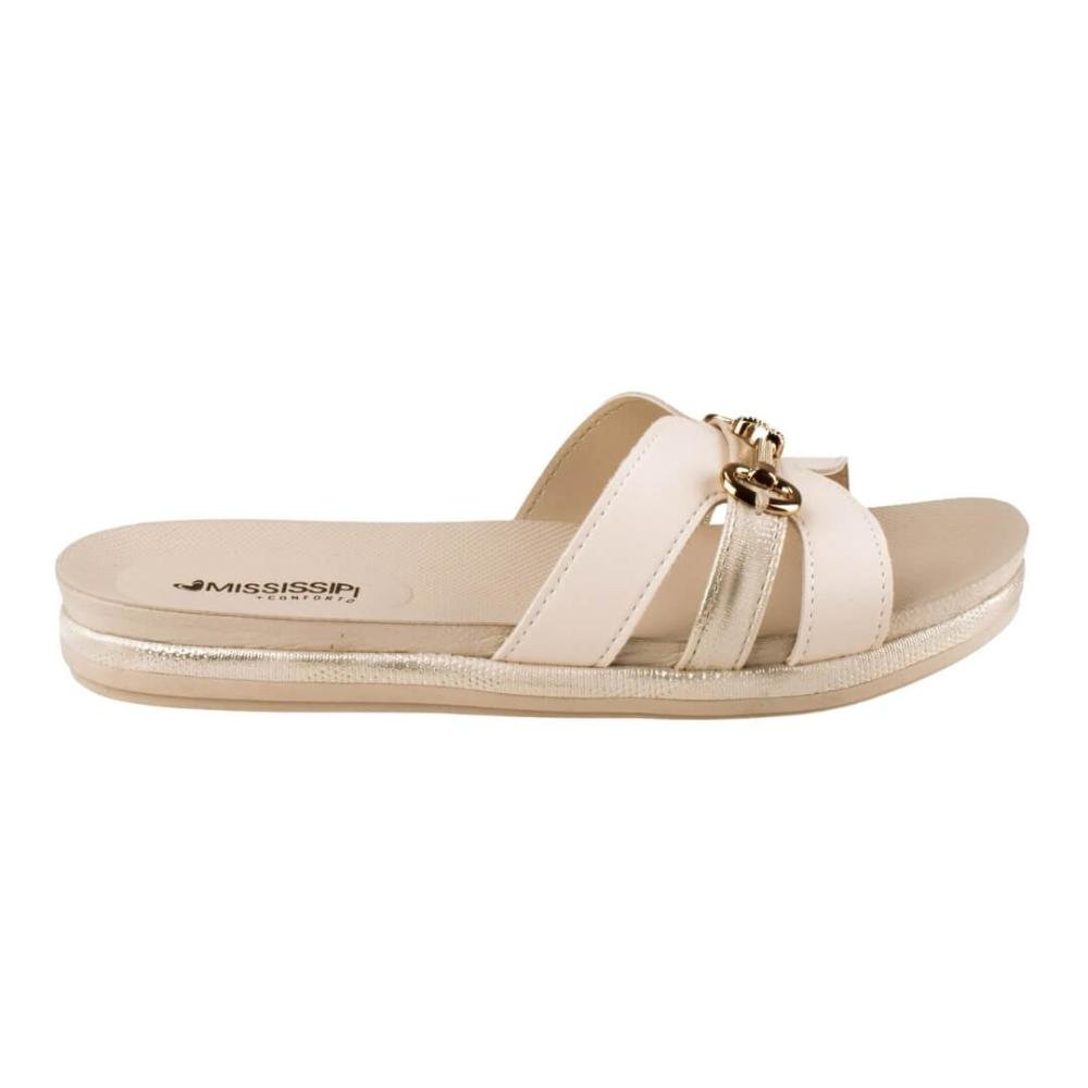Sandália Feminina Tamanco Mississipi Mf451 Flatform Branco Branco 1