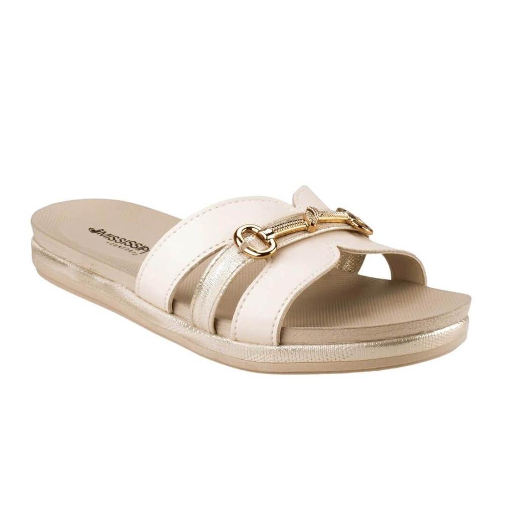 Sandália Feminina Tamanco Mississipi Mf451 Flatform Branco Branco 2
