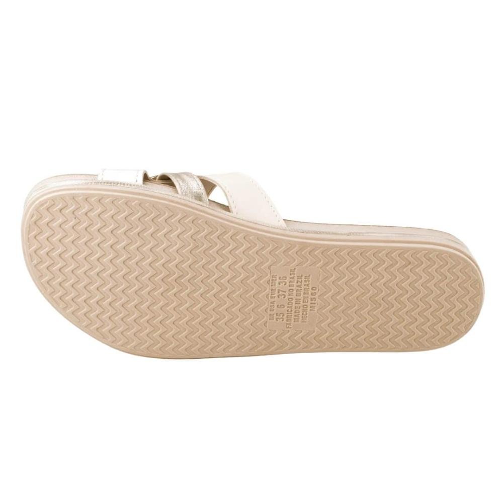 Sandália Feminina Tamanco Mississipi Mf451 Flatform Branco Branco 4