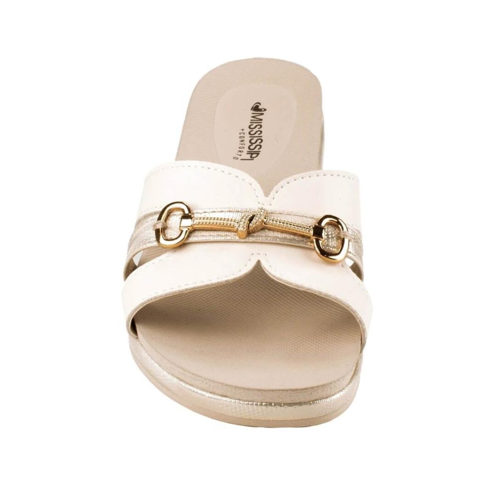 Sandália Feminina Tamanco Mississipi Mf451 Flatform Branco Branco 5