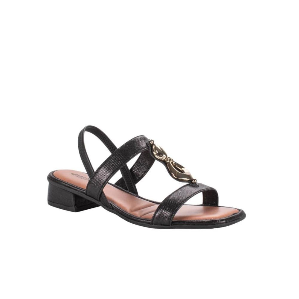 Sandália Feminina Mississipi Mf893 Salto Bloco Preta Preto 3