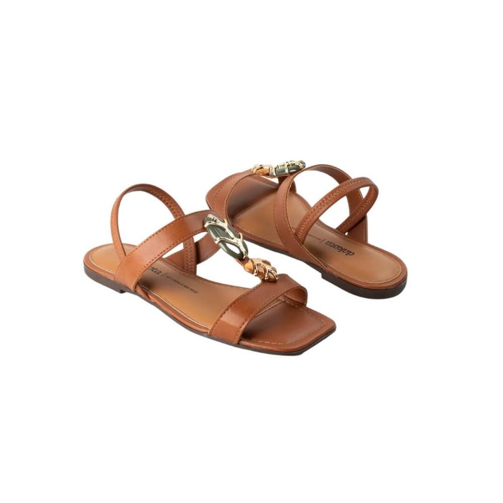 Sandália Feminina Rasteira Dakota Y9611 Caramelo Camel 5