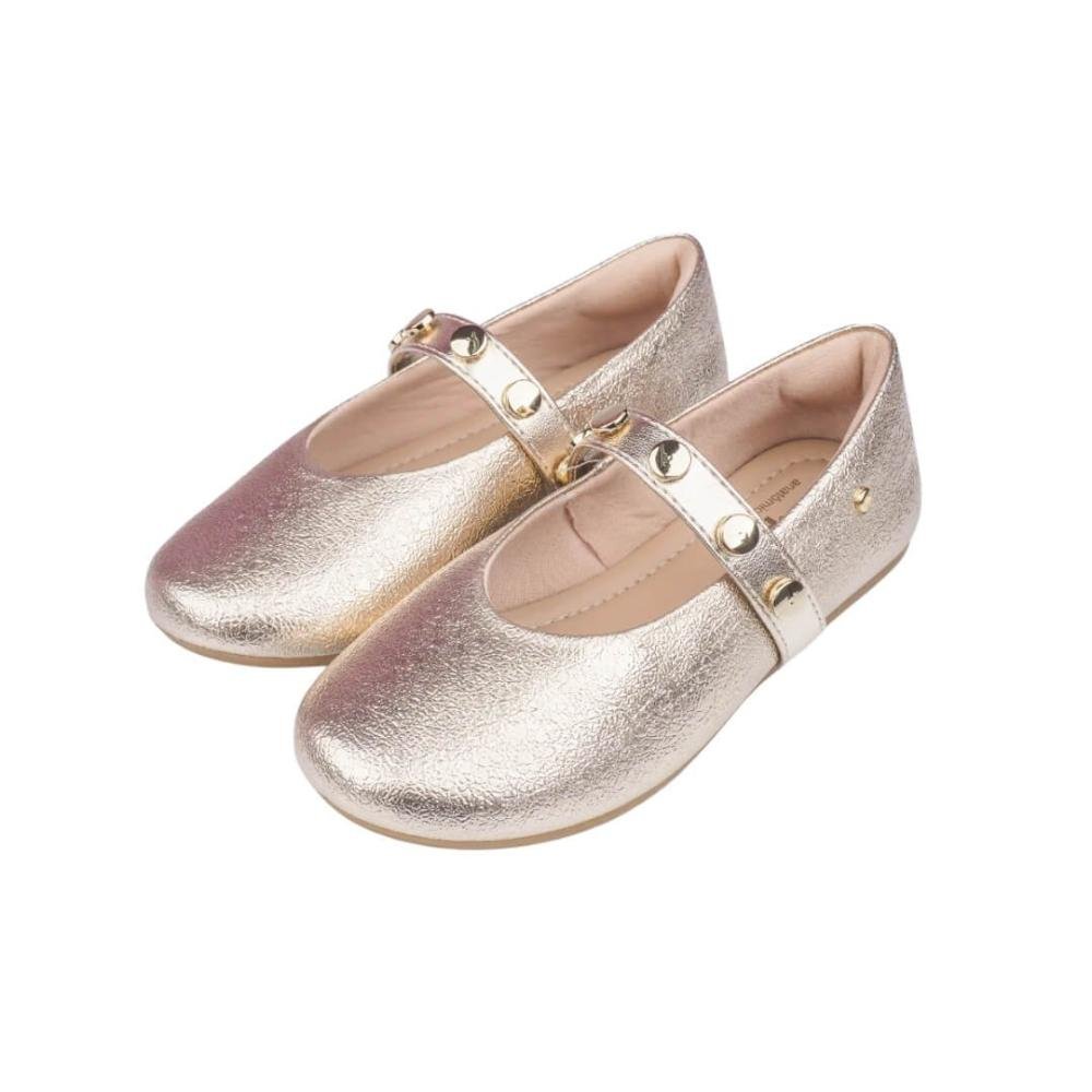Sapatilha Infantil Menina Pampili 758.010.000 Vanilla Texturizada Dourado 2