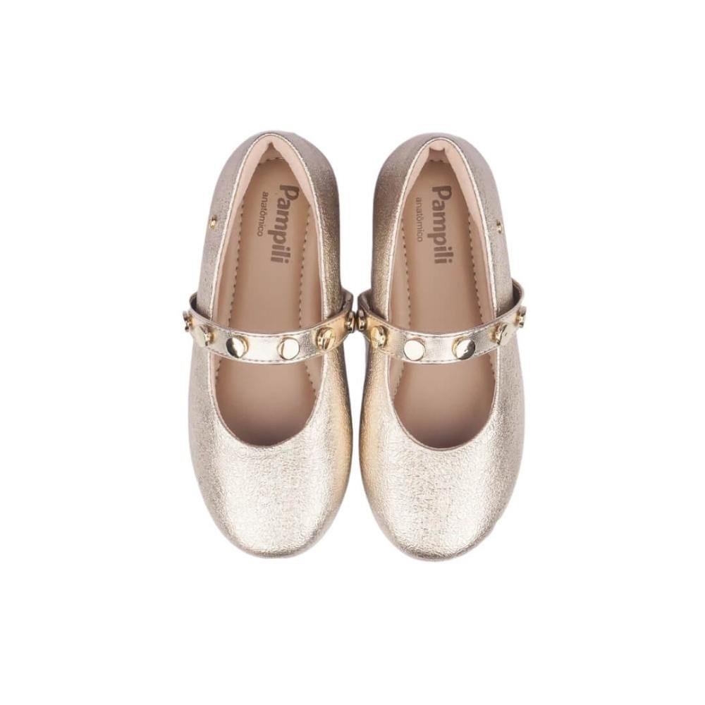 Sapatilha Infantil Menina Pampili 758.010.000 Vanilla Texturizada Dourado 3