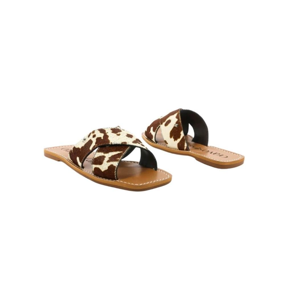 Rasteira Feminina Cravo E Canela 1818cc_42 Couro Cow Animal Print 4