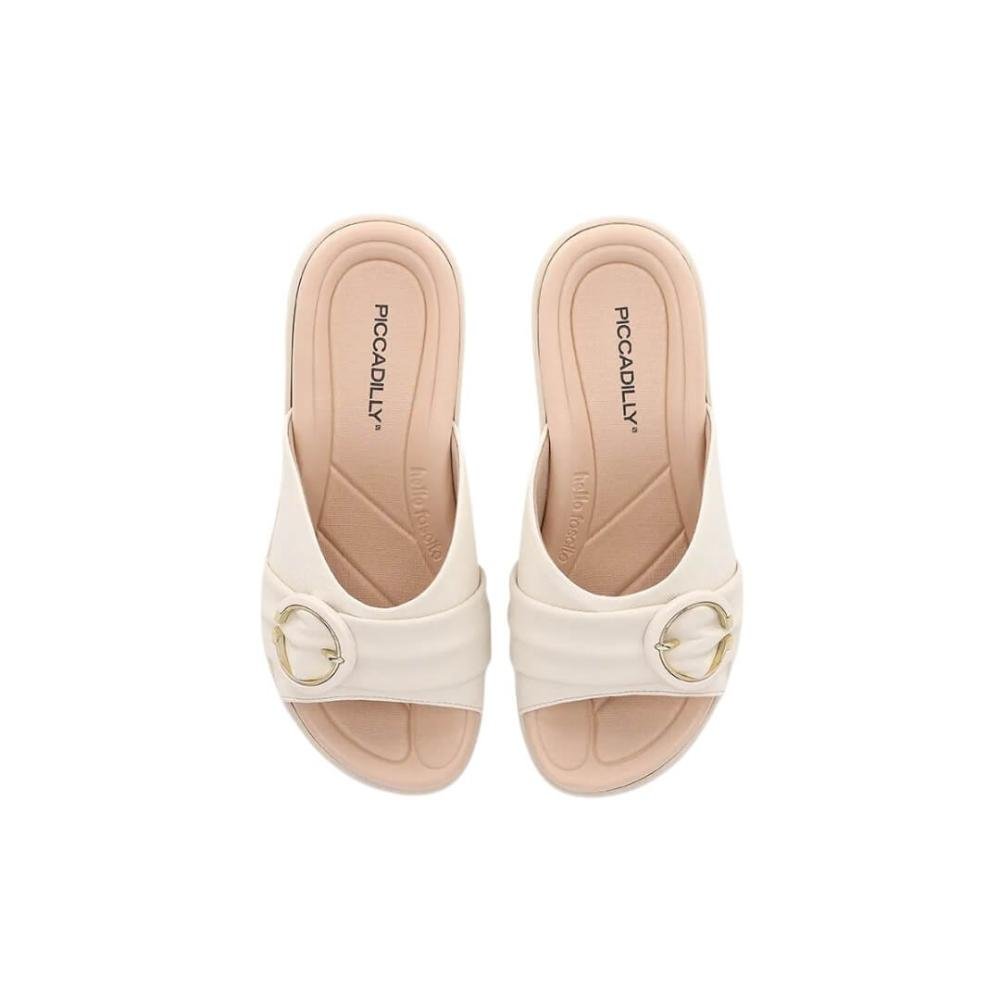 Tamanco Feminino Piccadilly 239026-7 Fascite Anabela Médio Branco 3