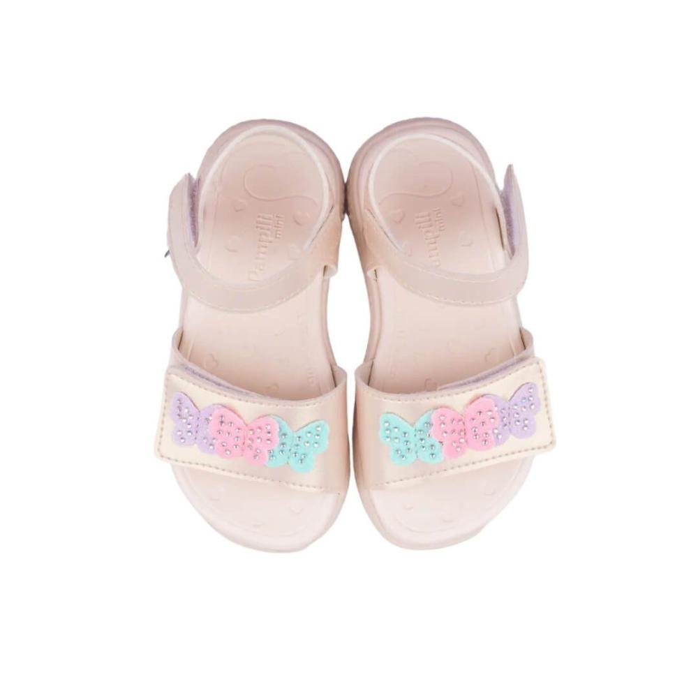 Sandália Infantil Menina Pampili 763.008.000 Bia Borboletas Nude Bege 3